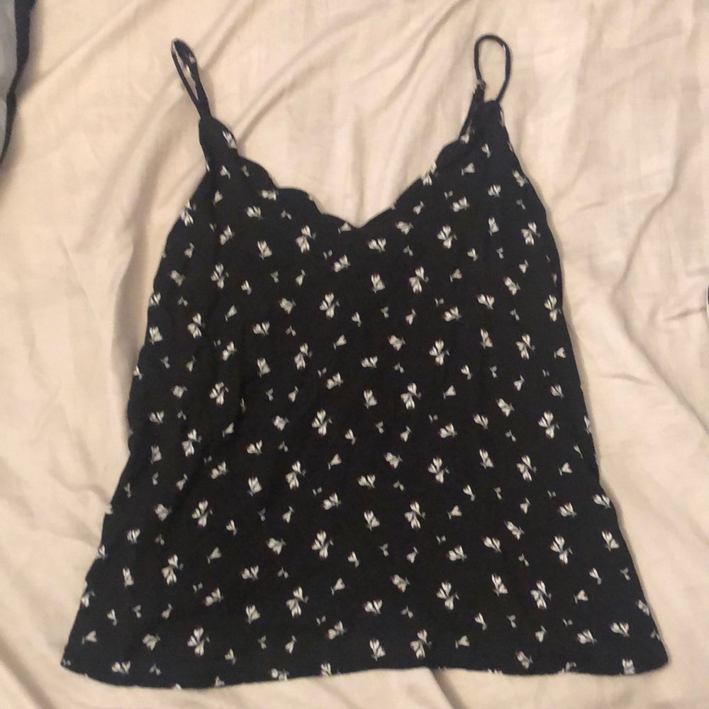 Black floral Tank top